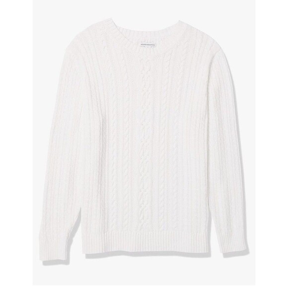 Amazon Essentials Womens Fisherman Cable Long-Sleeve Crewneck Sweater 3XL White - Picture 5 of 7